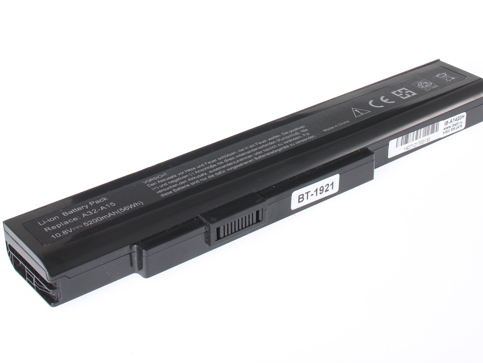Аккумуляторная батарея iBatt iB-A1-A1420H 5200mAh для ноутбуков A32-A15, A42-A15, A41-A15, CS-MD9776NB, A42-H36, iB-A832, 11-1832, FMVNB218, iB-A1420, iB-A1420H, iB-A832H, Аккумуляторная батарея iBatt iB-A1-A1420H 5200mAh для ноутбуков A32-A15, A42-A15, A41-A15, CS-MD9776NB, A42-H36, iB-A832, 11-1832, FMVNB218, iB-A1420, iB-A1420H, iB-A832H,