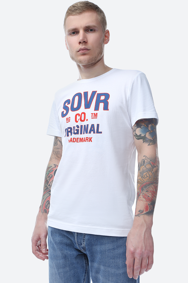 Футболка мужская S.Oliver Red Label, цвет: белый. 13.902.32.4064_0100. Размер XL (52/54) футболка мужская rhs batman цвет серый 44651 размер xl 52