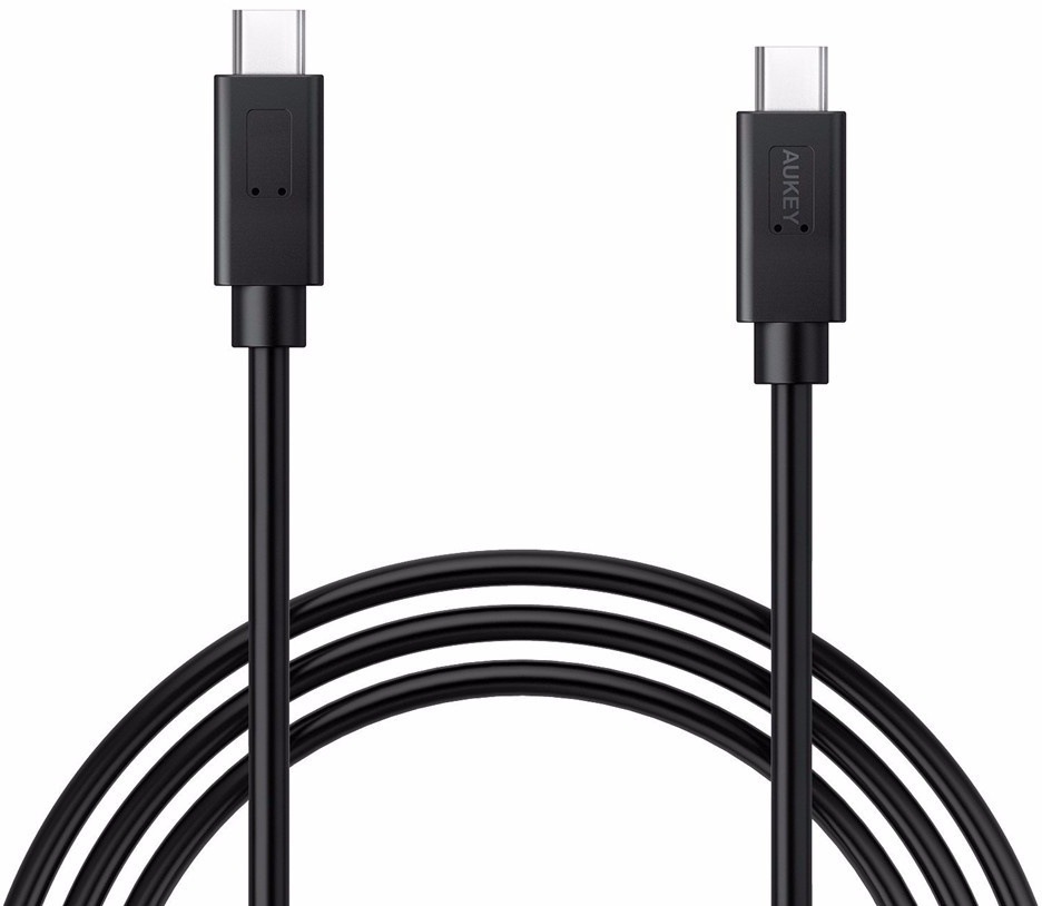 фото Кабель AUKEY CB-C2 USB 3.1 Type C to Type C Data Charge Cable 0.9m black (ритейл)