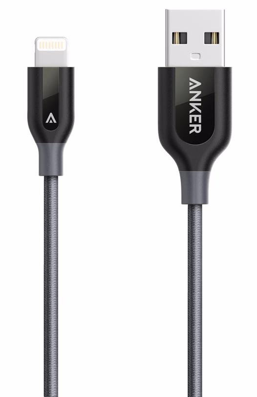 фото Кабель Anker PowerLine+ USB-Lightning MFi, 0,9м, кевлар, 6000+ перегибов A8121HA1 (чехол). Серый