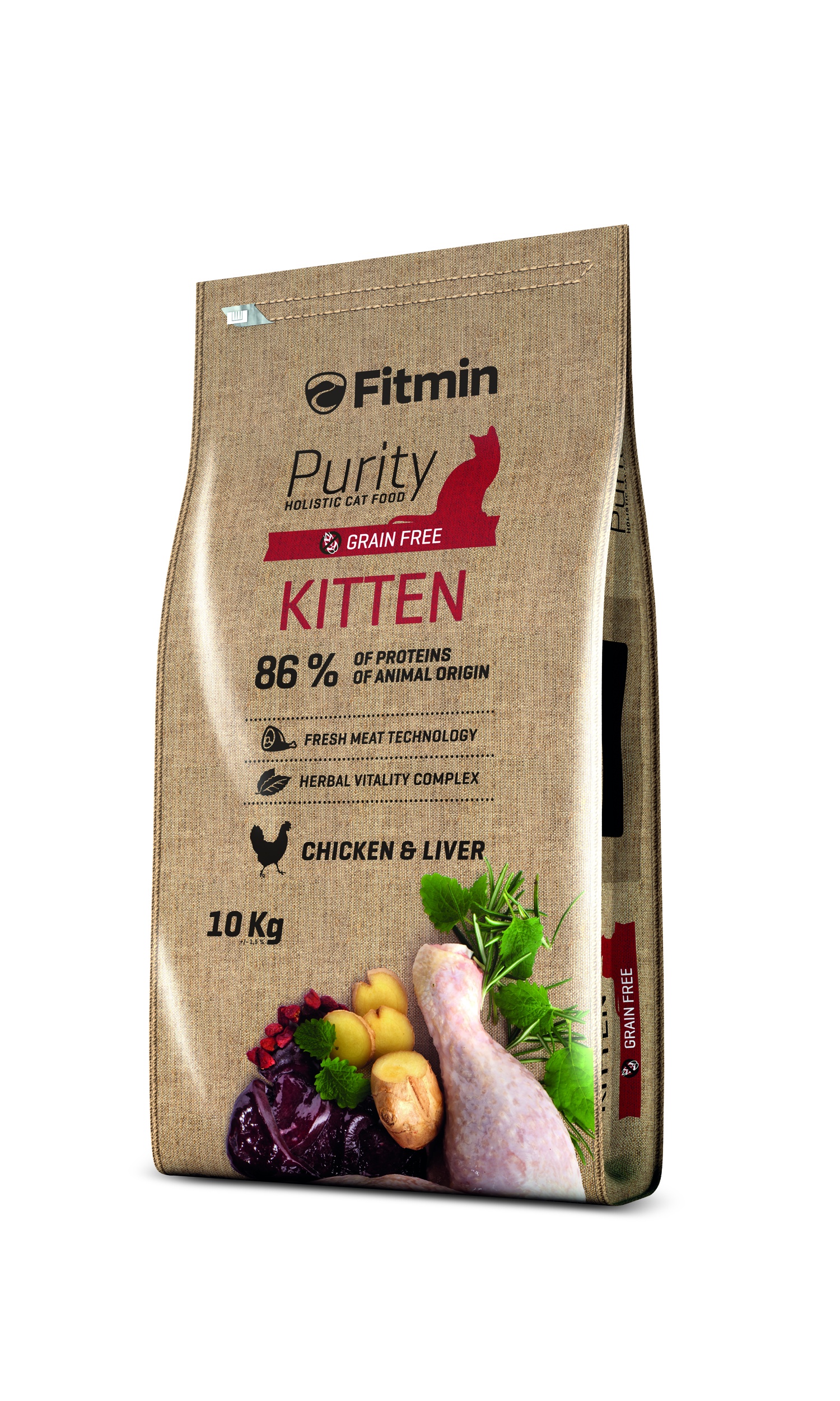 фото Fitmin Cat Purity беззерновой корм для котят до 12 месяцев, беременных и кормящих кошек 10кг