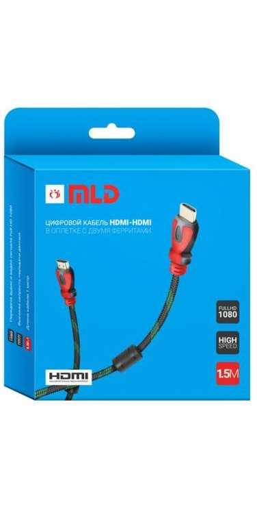 фото Кабель MLD-HDMI-1.5M черный 1,5м MLD (на русском)