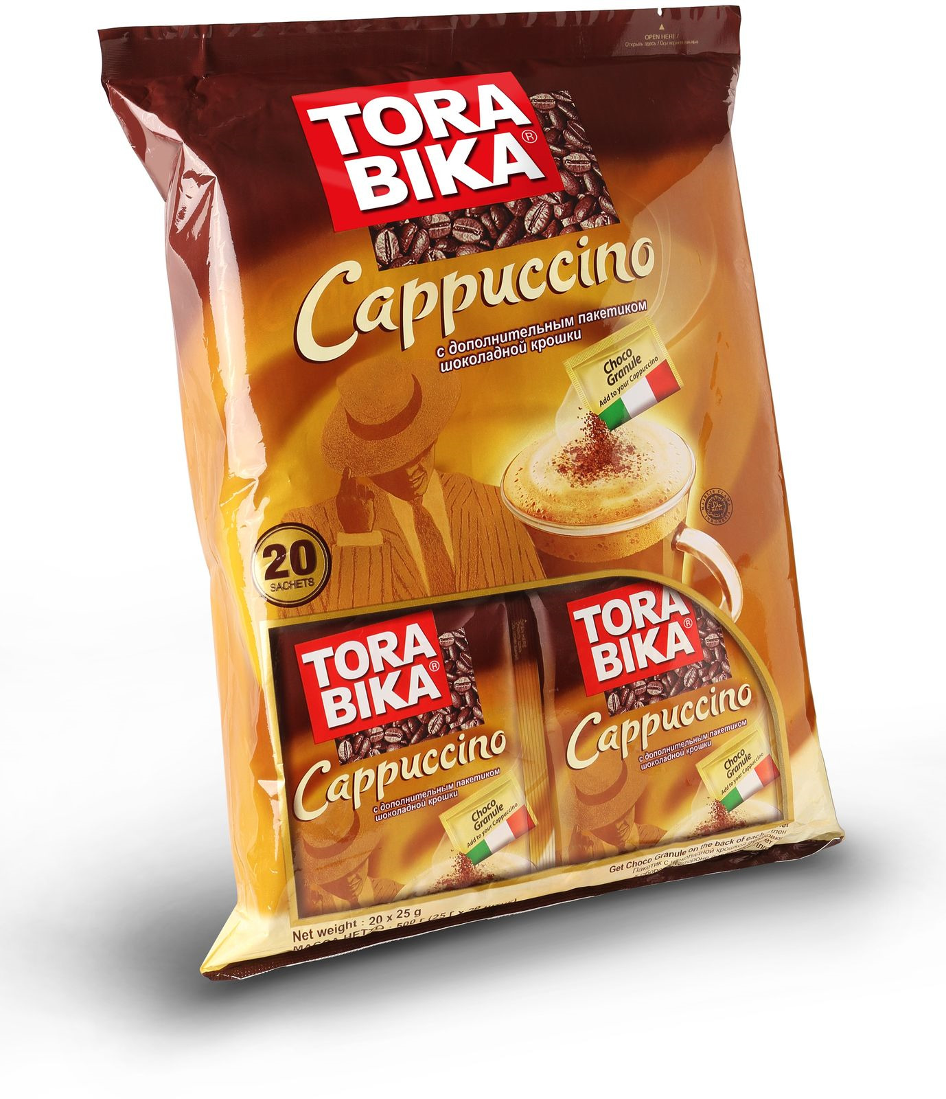 фото Кофейный напиток Torabika Cappuccino, с дополнительным пакетиком шоколадной крошки, 25 г х 20 шт