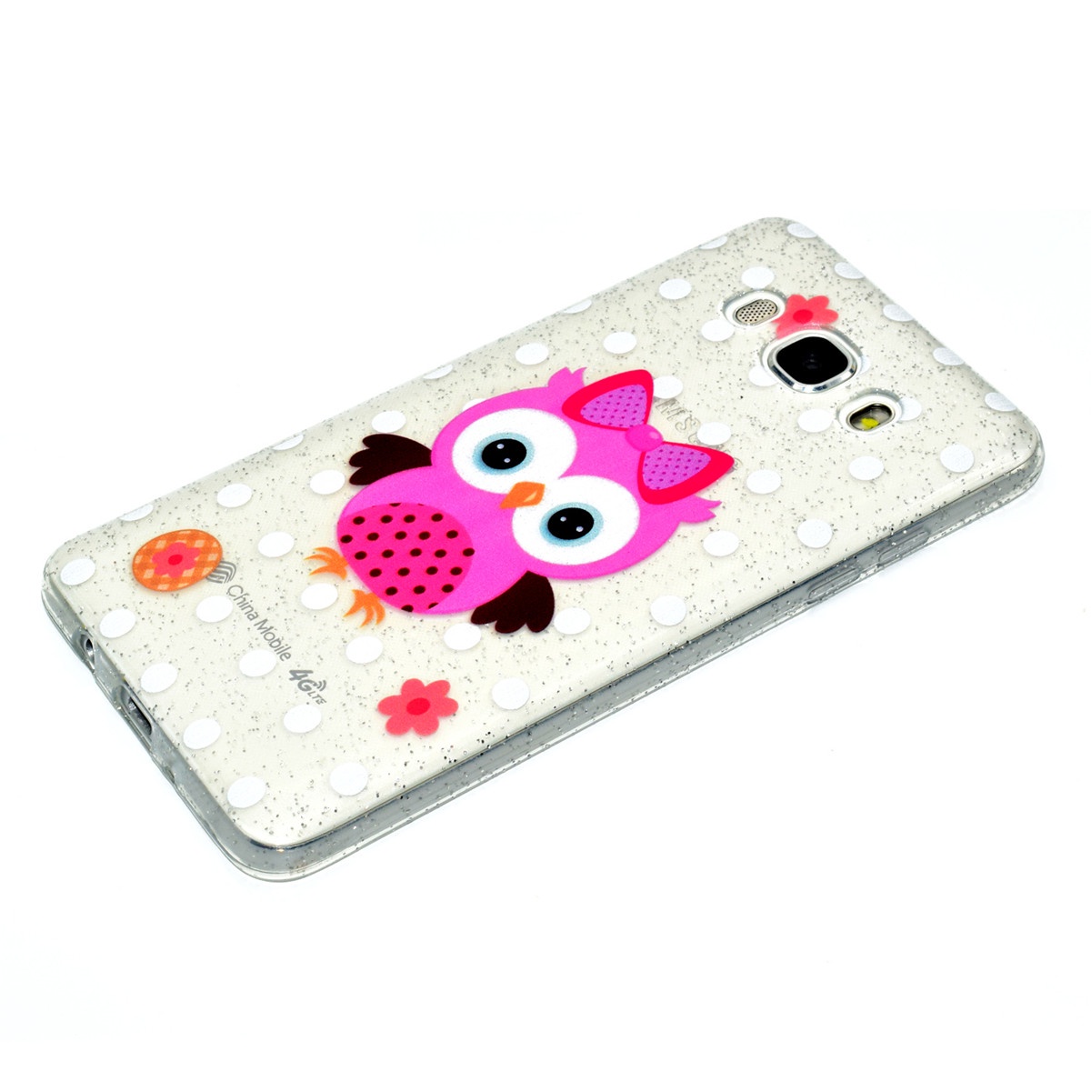 фото Для Samsung Galaxy J3 J310 Tpu Прекрасный мультфильм с надписью Glitter Tpu Phone Case Anti-scratch Противоударный протектор задней крышки (цветок Сова)