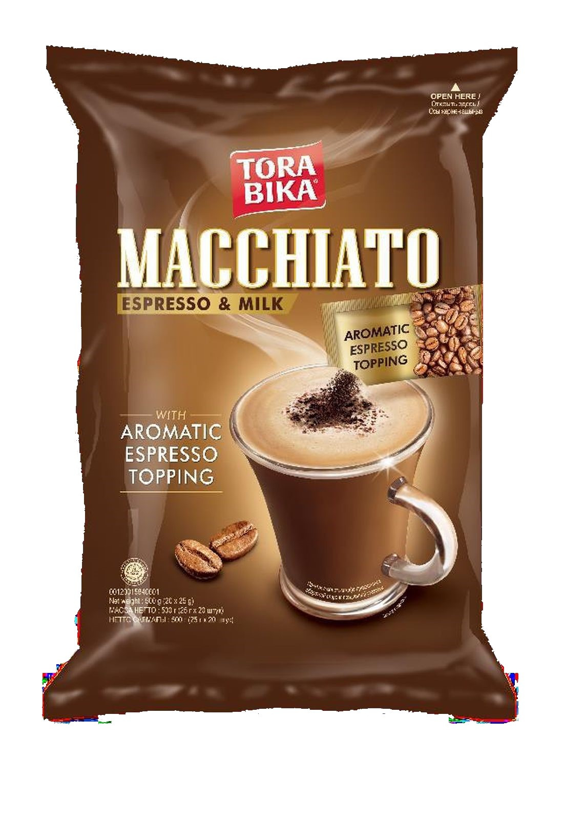 фото Кофейный напиток Torabika Macchiato, с дополнительным пакетиком молотого кофе, 25 г х 20 шт