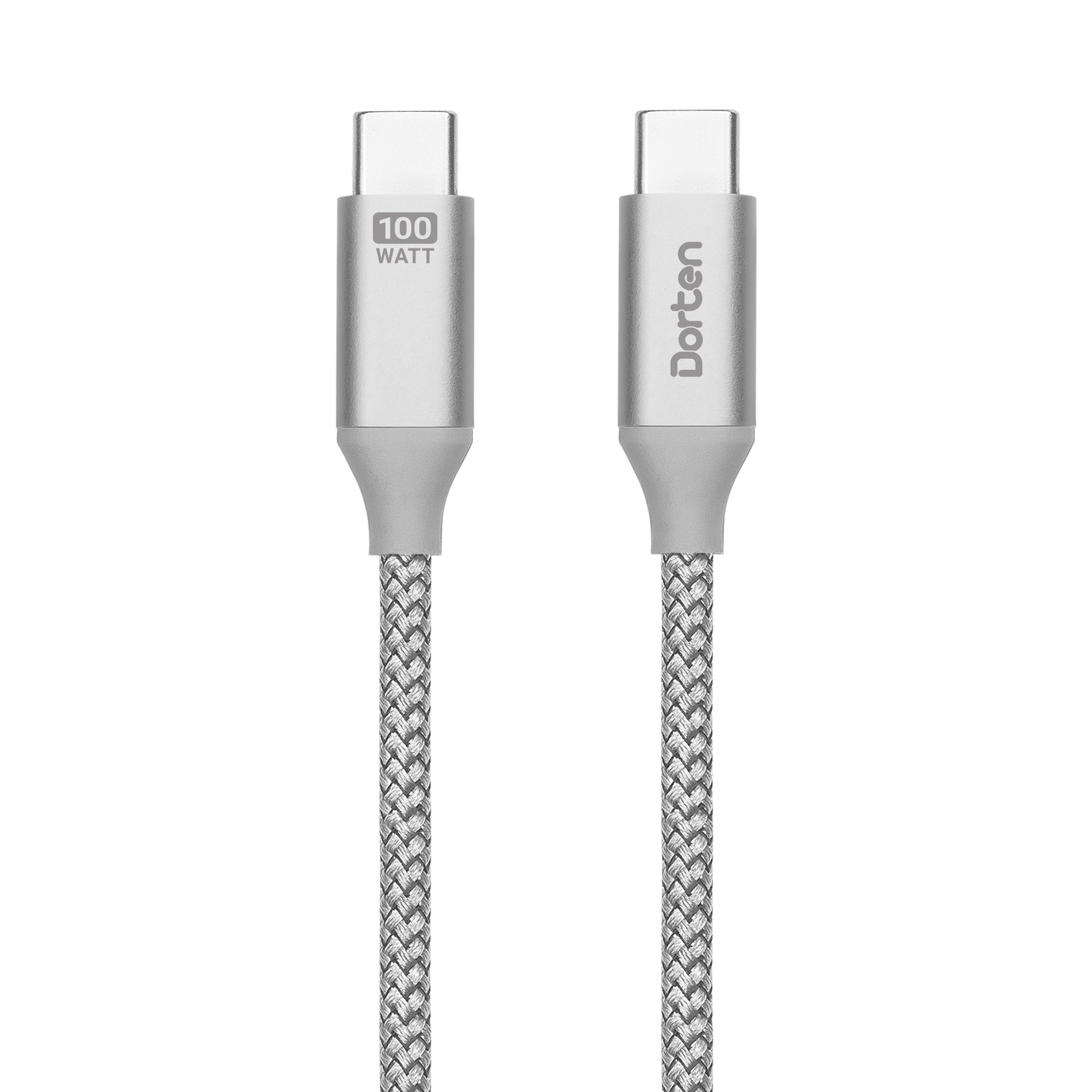 фото Кабель Dorten USB-C to USB-C PD 100W Cable: Tetron Series 2 meters Silver/Cеребряный