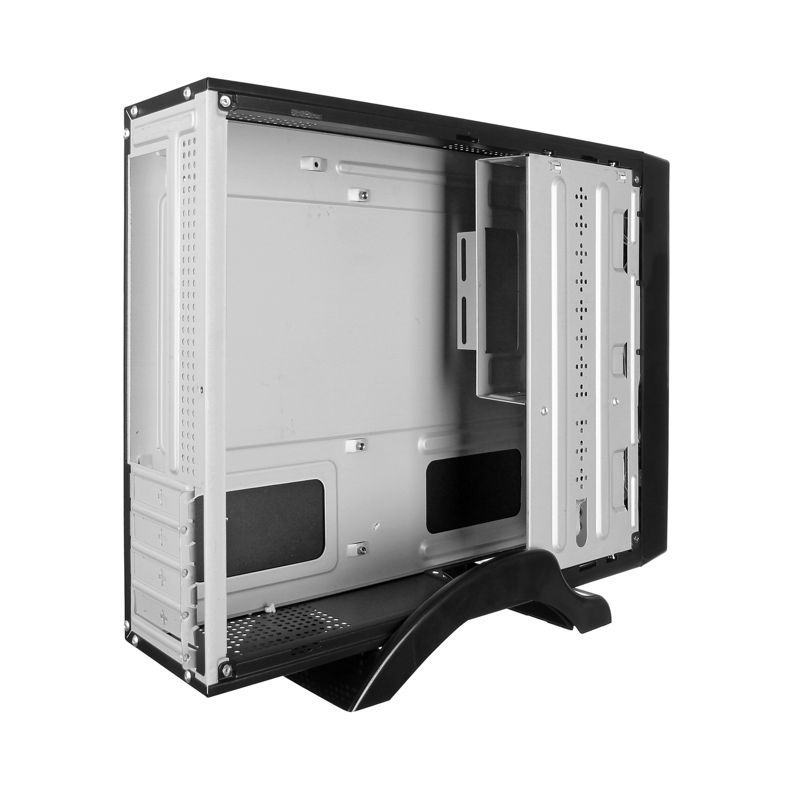 фото Компьютерный корпус MiniITX Exegate MI-208 350W Black, miniITX/mATX, БП M350 80mm, 2*USB, Audio