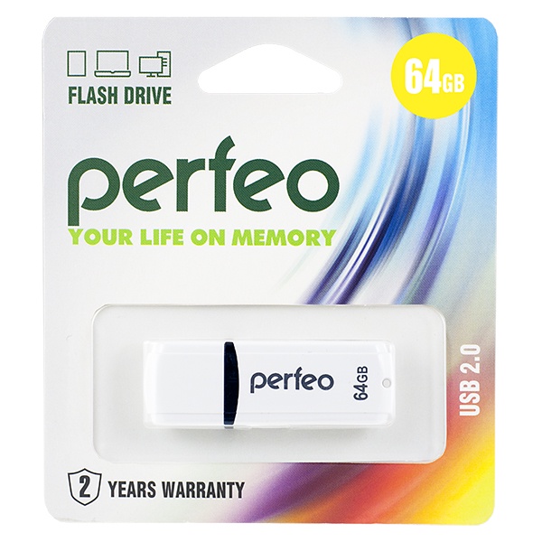 фото USB Флеш-накопитель Perfeo 64GB C02 белый