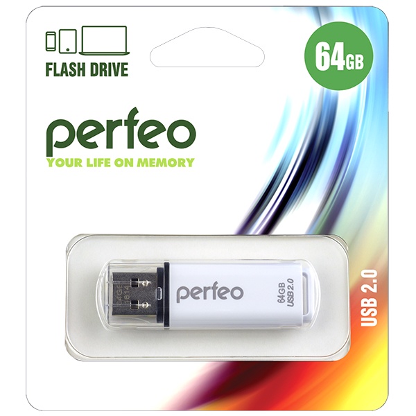 фото USB Флеш-накопитель Perfeo 64GB C13 белый