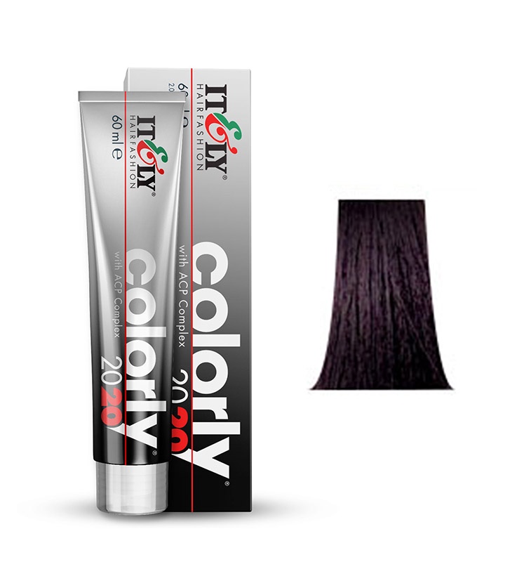 фото Itely Hairfashion COLORLY 2020 1V фиолетовый черный (VIOLET BLACK) стойкая крем-краска с ACP Complex и антиоксидантами