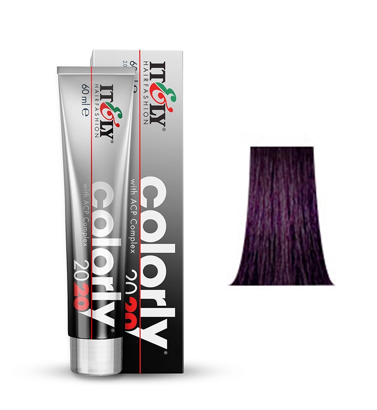 фото Itely Hairfashion COLORLY 2020 4V фиолетовый шатен (VIOLET MEDIUM BROWN) стойкая крем-краска с ACP Complex и антиоксидантами