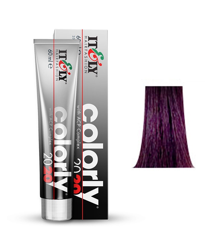 фото Itely Hairfashion COLORLY 2020 5V фиолетовый светлый шатен (VIOLET LIGHT BROWN) стойкая крем-краска с ACP Complex и антиоксидантами