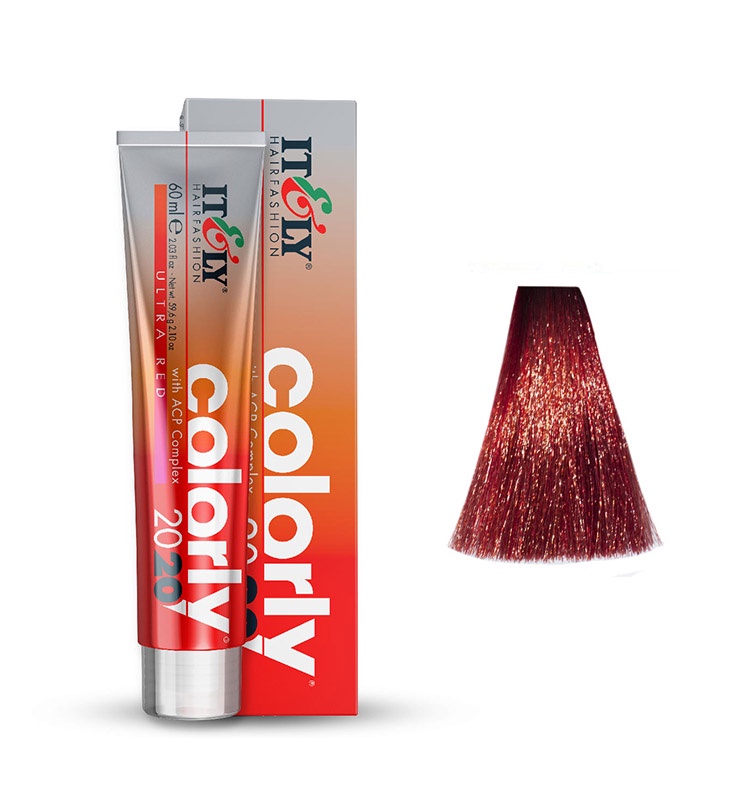 фото Itely Hairfashion COLORLY 2020 7URF Огненно-красный блонд ultrared (7URF Blonde Ultrared Fire Red) стойкая крем-краска с ACP Complex и антиоксидантами