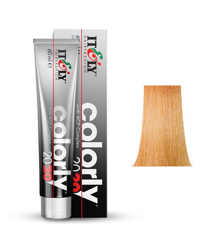 фото Itely Hairfashion COLORLY 2020 9FA очень светлый абрикосовый блондин (9FA LIGHTEST APRICOT BLONDE) стойкая крем-краска с ACP Complex и антиоксидантами