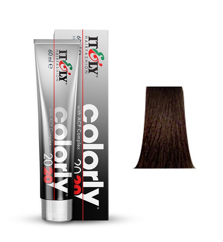 фото Itely Hairfashion COLORLY 2020 5C пепельный светло-каштановый (LIGHT ASH BROWN) стойкая крем-краска с ACP Complex и антиоксидантами