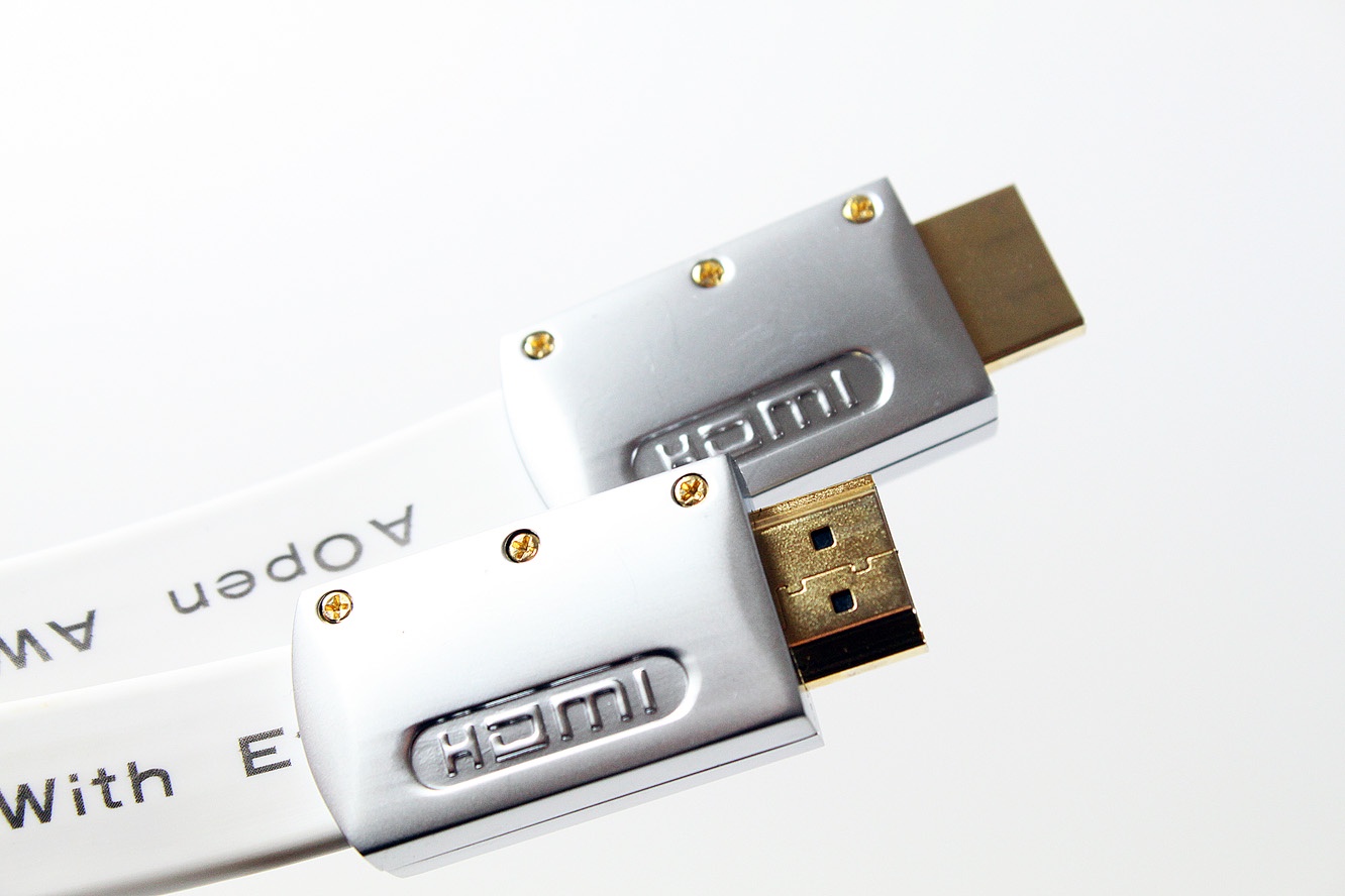 фото Кабель HDMI 19M/M 1.4V+3D/Ethernet AOpen/Qust <ACG545A_W-5M> серебряно-белый Flat Top Quality