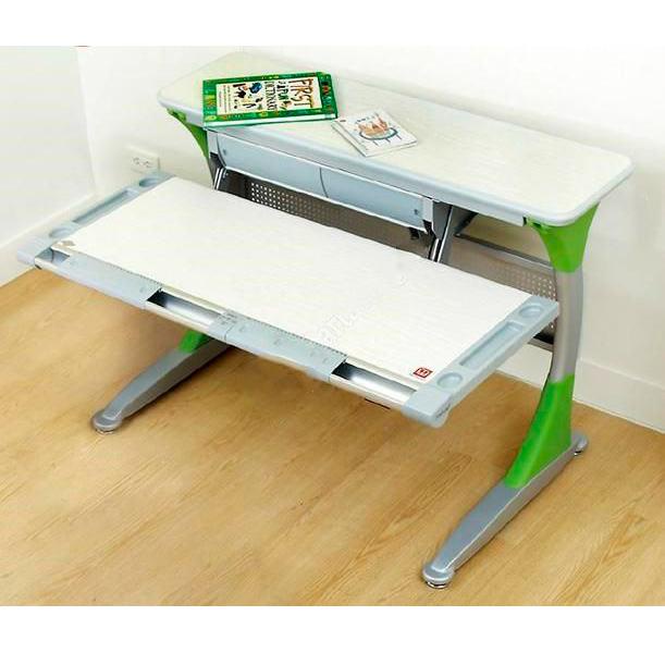 фото Ученический стол Comf-pro Гарвард с ящиком (цвет столешницы: беленый дуб, цвет ножек стола: зеленый)