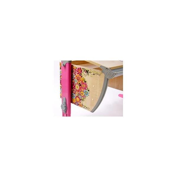 фото Парта ДЭМИ СУТ-15-03P 120х55 см с рисунком + подвесная тумба (цвет столешницы: клен, цвет ножек стола: розовый)