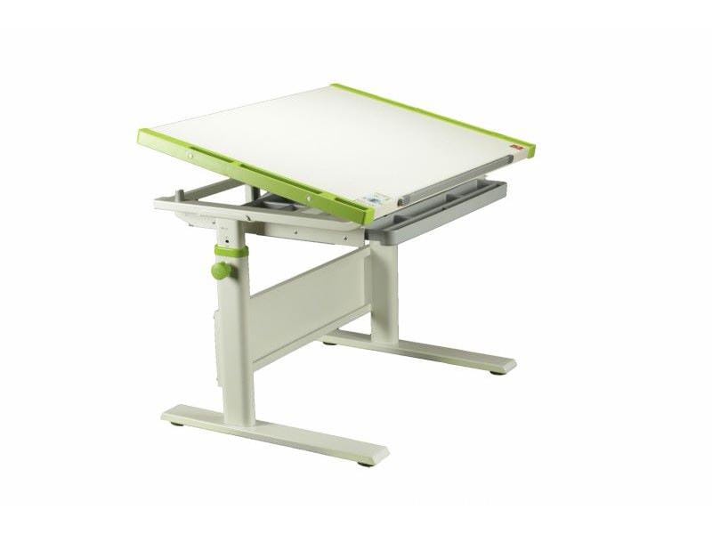 фото Парта детская KidsMaster K7-Creative Desk (цвет столешницы: беленый дуб, цвет боковин: зеленый, цвет ножек стола: белый)