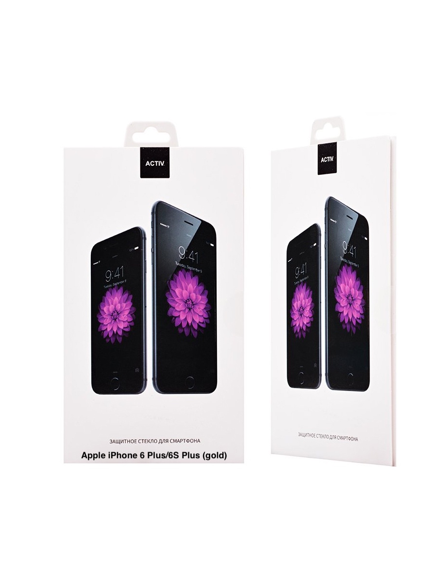 фото Защитное стекло матовое для "Apple iPhone 6 Plus/6S Plus" (gold) комплект Activ