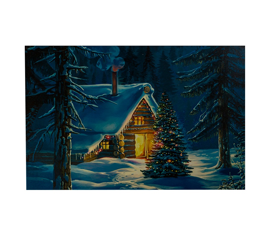 фото Картина с подсветкой SHINE! "Дом в лесу"