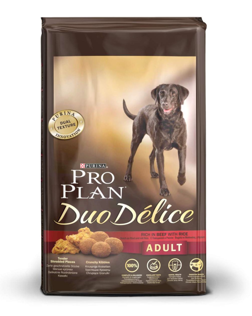 Purina Pro Plan Duo Delice сухой корм для взрослых собак всех пород, говядина и рис (2,5 кг) Purina Pro Plan Duo Delice сухой корм для взрослых собак всех пород, говядина и рис (2,5 кг)