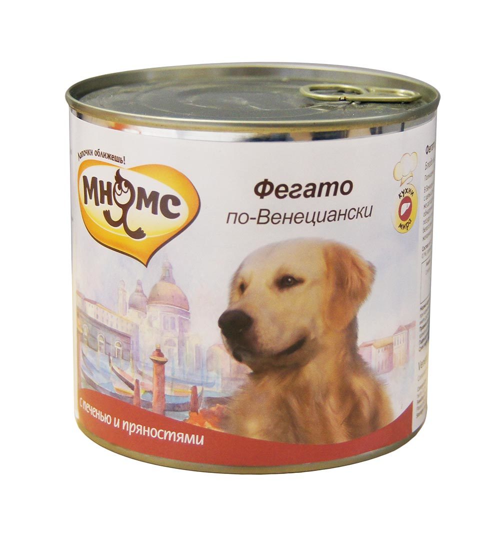 фото Мнямс консервы для взрослых собак всех пород, Фегато по-Венециански (телячья печень с пряностями) (600 гр)