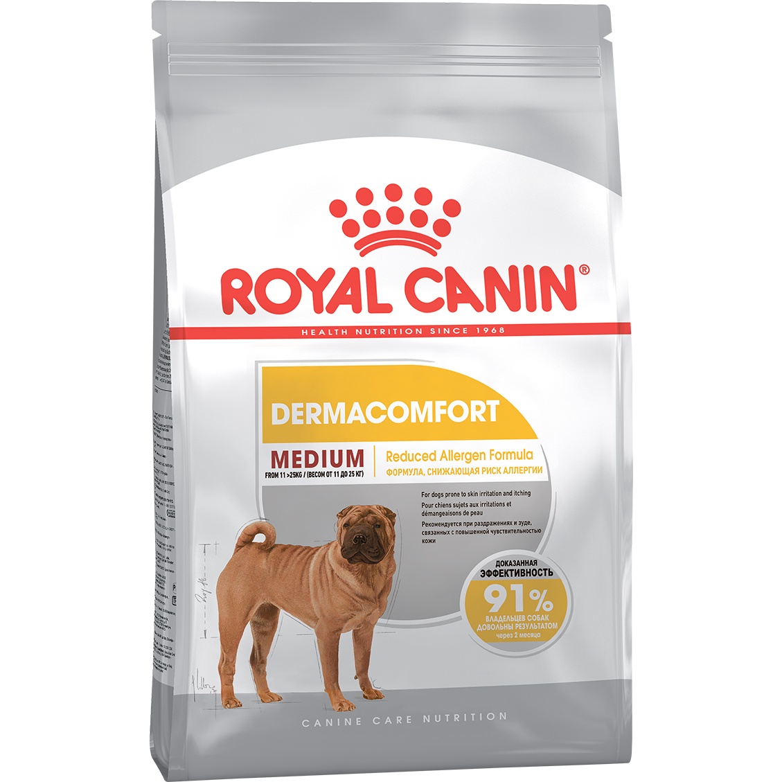 фото ROYAL CANIN Size Health Nutrition Medium Dermacomfort корм для собак средних пород, склонных к кожным раздражениям и зуду 3кг