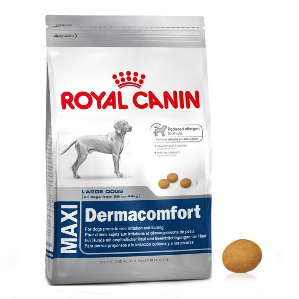 фото ROYAL CANIN Size Health Nutrition Maxi Dermacomfort Large Dogs корм для собак крупных пород при раздражениях кожи и зуде 3кг