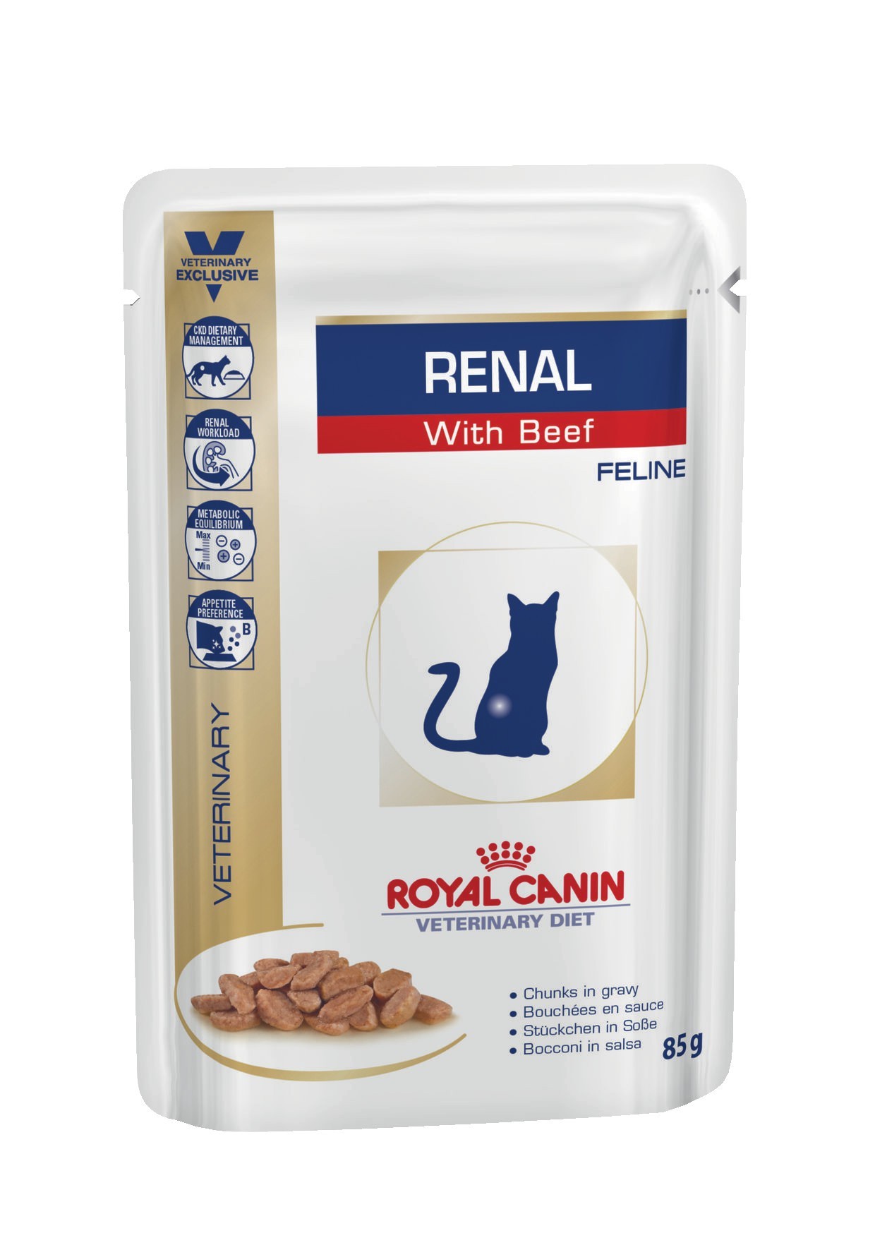 фото Royal Canin влажный корм для взрослых кошек всех пород, при почечной недостаточности, говядина (85 гр) Royal canin (лечебные)