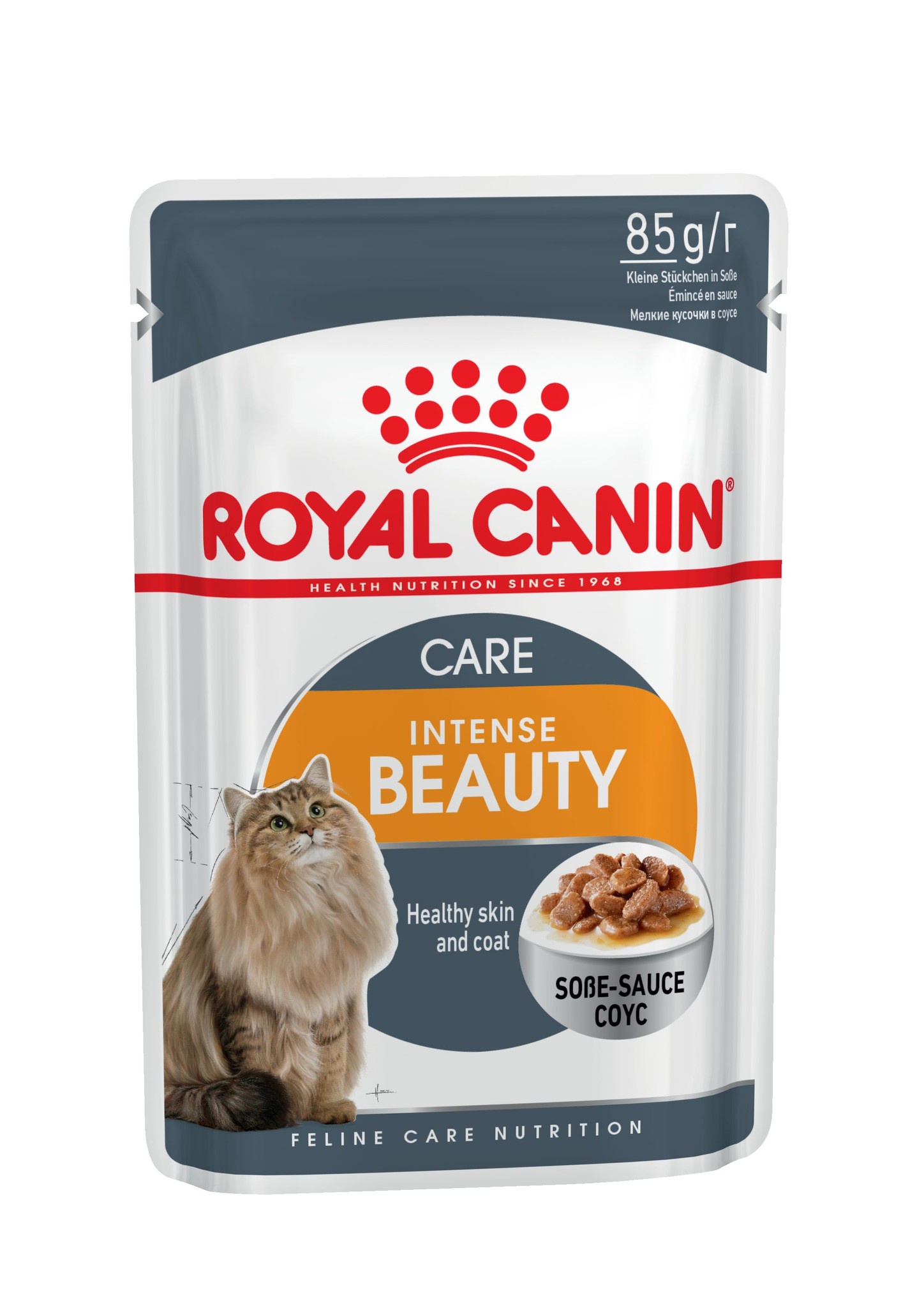 фото Royal Canin влажный корм для взрослых кошек всех пород, идеальная кожа и шерсть. кусочки в соусе (85 гр)