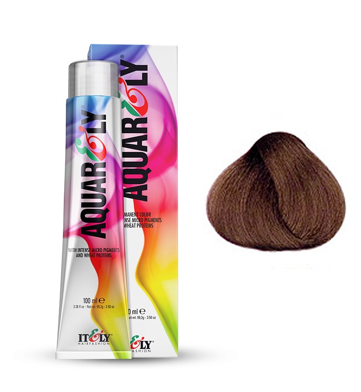 фото Itely Hairfashion Aquarely IMP 7B бежевый средне - русый (7B MEDIUM BEIGE BLONDE) стойкая крем-краска для волос с микропигментами и низким содержанием аммиака