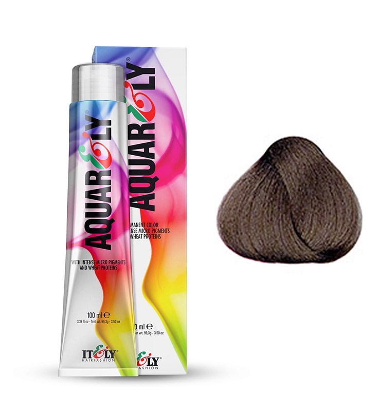 фото Itely Hairfashion Aquarely IMP 7K дымчатый средне - русый (7K SMOKY MEDIUM BLONDE) стойкая крем-краска для волос с микропигментами и низким содержанием аммиака