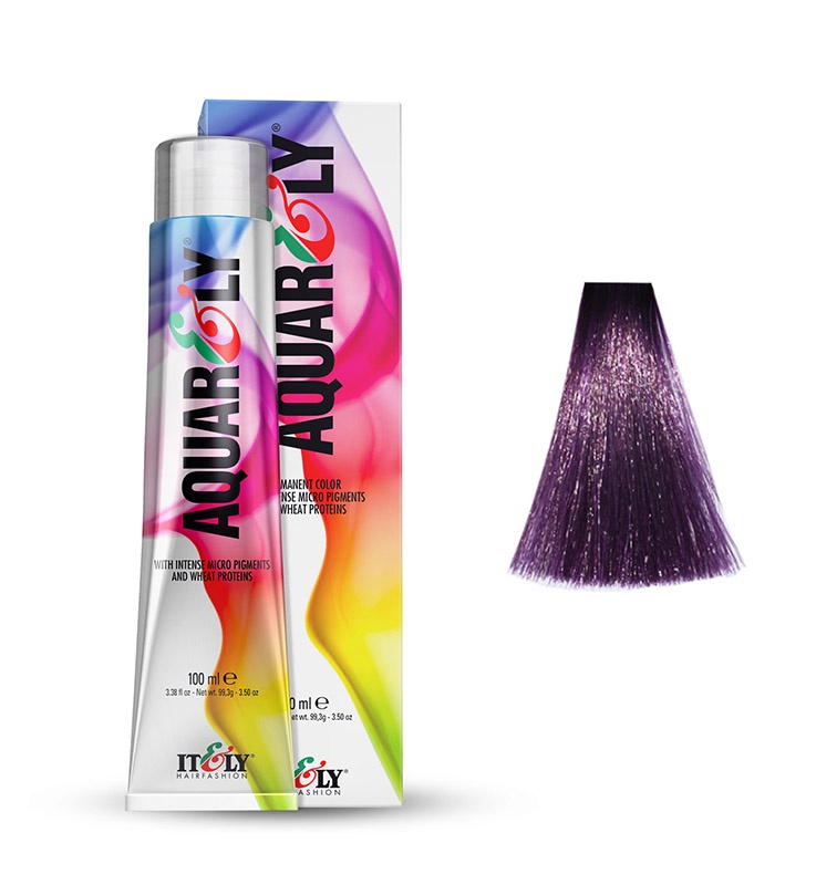 фото Itely Hairfashion Aquarely IMP 6U/V Фиолетовый темный блонд ultrared (6U/V Dark Blonde Ultrared Violet) стойкая крем-краска для волос с микропигментами и низким содержанием аммиака