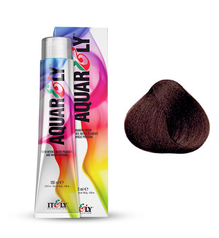 фото Itely Hairfashion Aquarely IMP 4CH средне - каштановый шоколадный (4CH CHOCOLATE MEDIUM BROWN) стойкая крем-краска для волос с микропигментами и низким содержанием аммиака