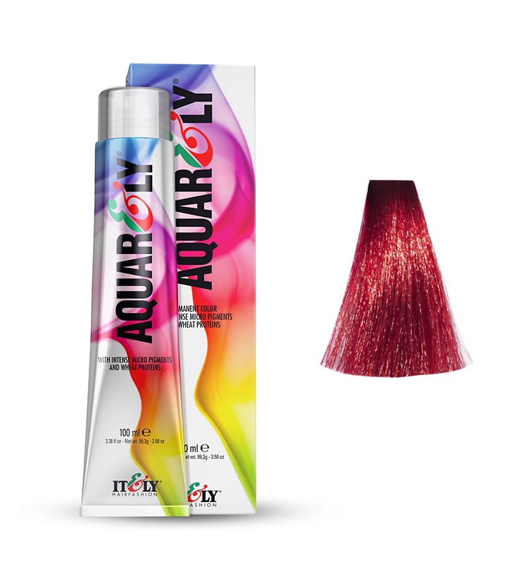 фото Itely Hairfashion Aquarely IMP 7U/RU Рубиново-красный блонд ultrared (7U/RU Blonde Ultrared Ruby Red) стойкая крем-краска для волос с микропигментами и низким содержанием аммиака