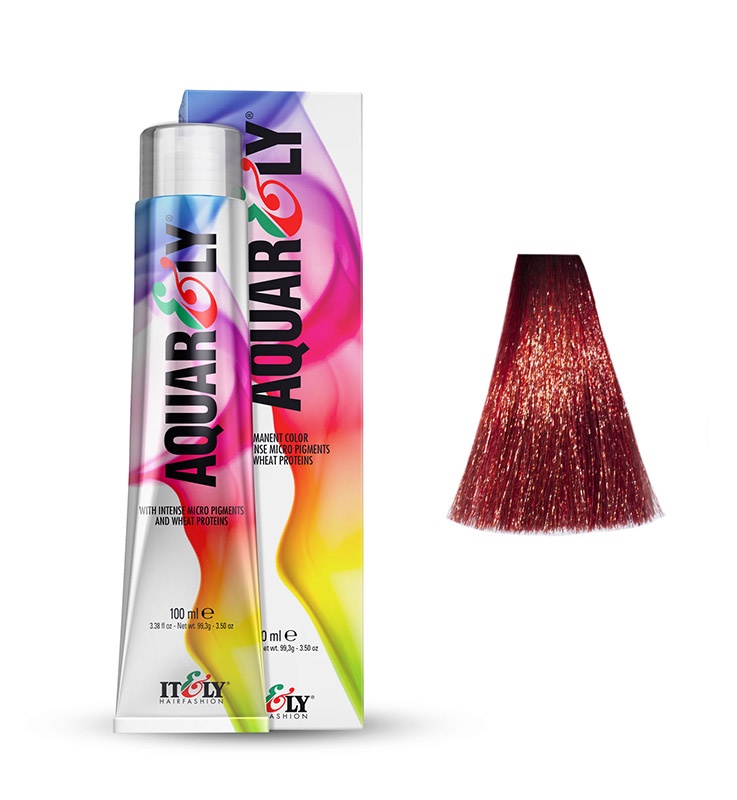 фото Itely Hairfashion Aquarely IMP 7U/RF Огненно-красный блонд ultrared (7U/RF Blonde Ultrared Fire Red) стойкая крем-краска для волос с микропигментами и низким содержанием аммиака