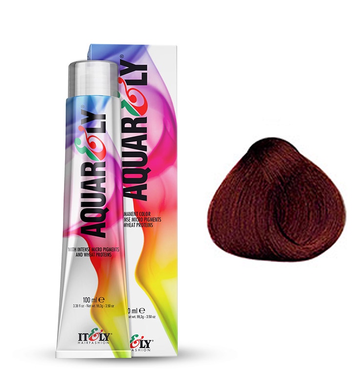 фото Itely Hairfashion Aquarely IMP 5RI насыщенно - красный светлый шатен (5RI INTENSE RED LIGHT BROWN) стойкая крем-краска для волос с микропигментами и низким содержанием аммиака