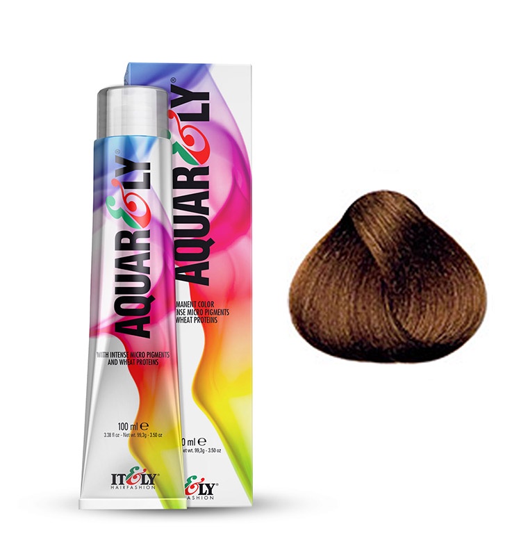 фото Itely Hairfashion Aquarely IMP 7CL янтарный средне - русый (7CL AMBER MEDIUM BLONDE) стойкая крем-краска для волос с микропигментами и низким содержанием аммиака