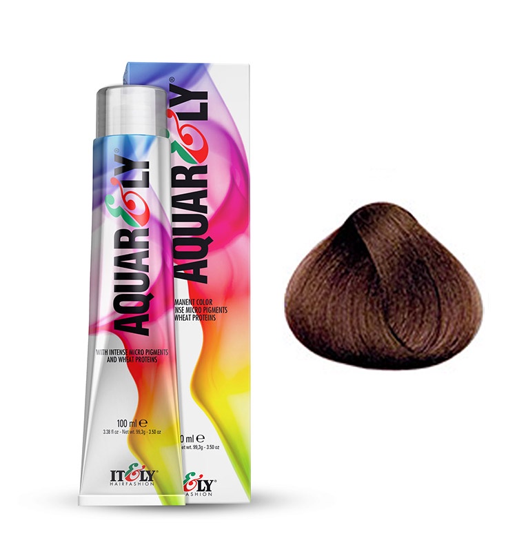 фото Itely Hairfashion Aquarely IMP 6CL табачный темно - русый (6CL DARK TAN BLONDE) стойкая крем-краска для волос с микропигментами и низким содержанием аммиака