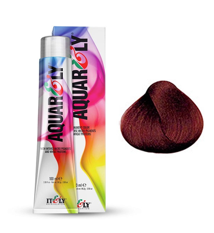 фото Itely Hairfashion Aquarely IMP 7RU рубиново - красный средне - русый (7RU RED RUBY MEDIUM BLONDE) стойкая крем-краска для волос с микропигментами и низким содержанием аммиака