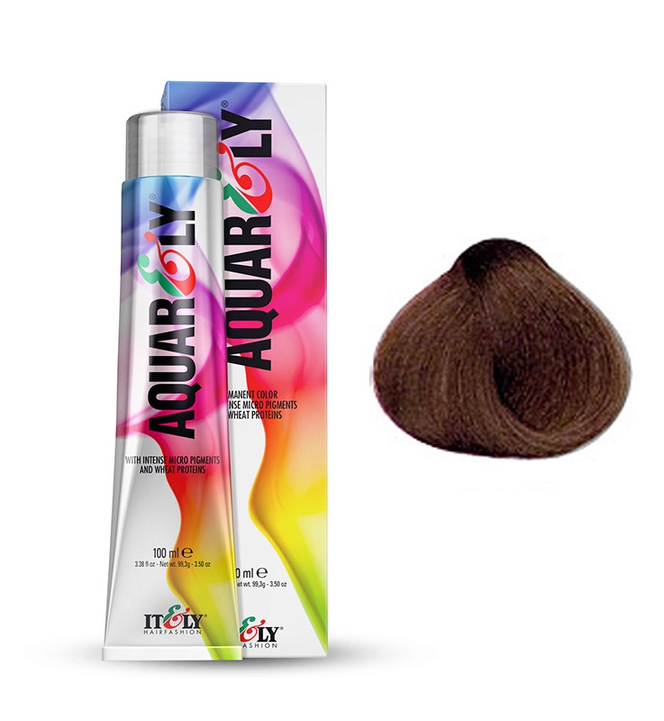 фото Itely Hairfashion Aquarely IMP 5CA карамельный светлый шатен (5CA LIGHT BROWN CARAMEL) стойкая крем-краска для волос с микропигментами и низким содержанием аммиака