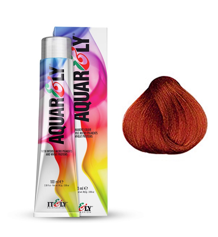 фото Itely Hairfashion Aquarely IMP 7RF огненно - красный темно - русый (7RF FLAMING RED MEDIUM BLONDE) стойкая крем-краска для волос с микропигментами и низким содержанием аммиака