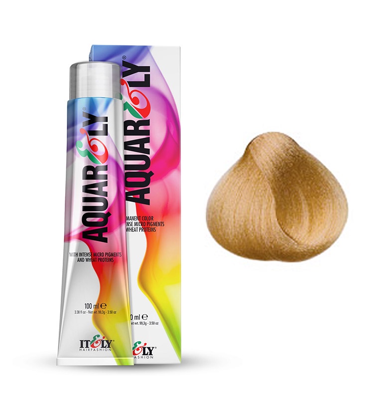 фото Itely Hairfashion Aquarely IMP SSD ультравсетлый золотистый (SSD GOLD SUPERLIGHT) стойкая крем-краска для волос с микропигментами и низким содержанием аммиака