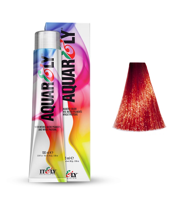 фото Itely Hairfashion Aquarely IMP 8U/R Медный светлый блонд ultrared (8U/R Light Blonde Ultrared Copper) стойкая крем-краска для волос с микропигментами и низким содержанием аммиака