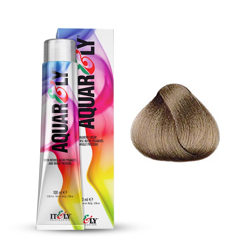 фото Itely Hairfashion Aquarely IMP 9K очень светлый дымчатый блондин (9K SMOKY LIGHTEST BLONDE) стойкая крем-краска для волос с микропигментами и низким содержанием аммиака