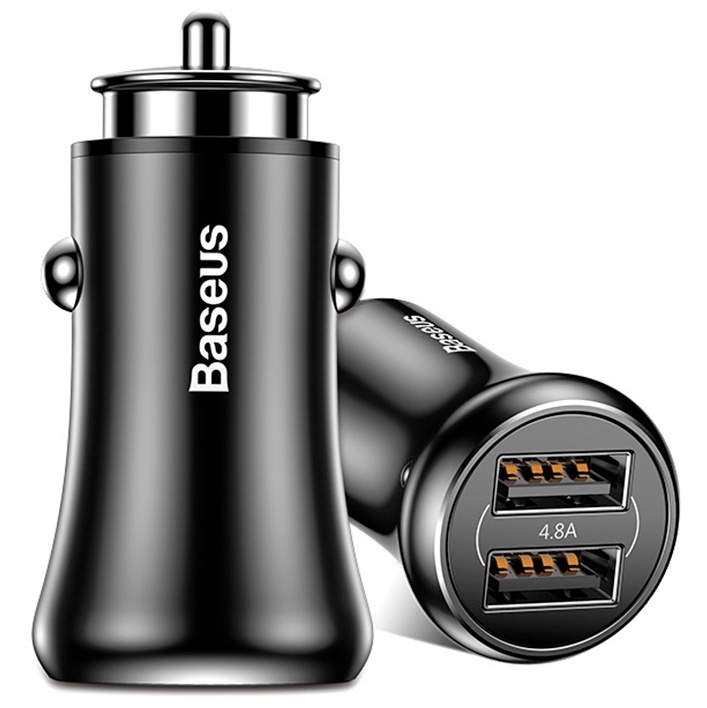 фото Автомобильное зарядное устройство 2xUSB Baseus Gentleman 4.8A Dual-USB - Черное (CCALL-GB01)