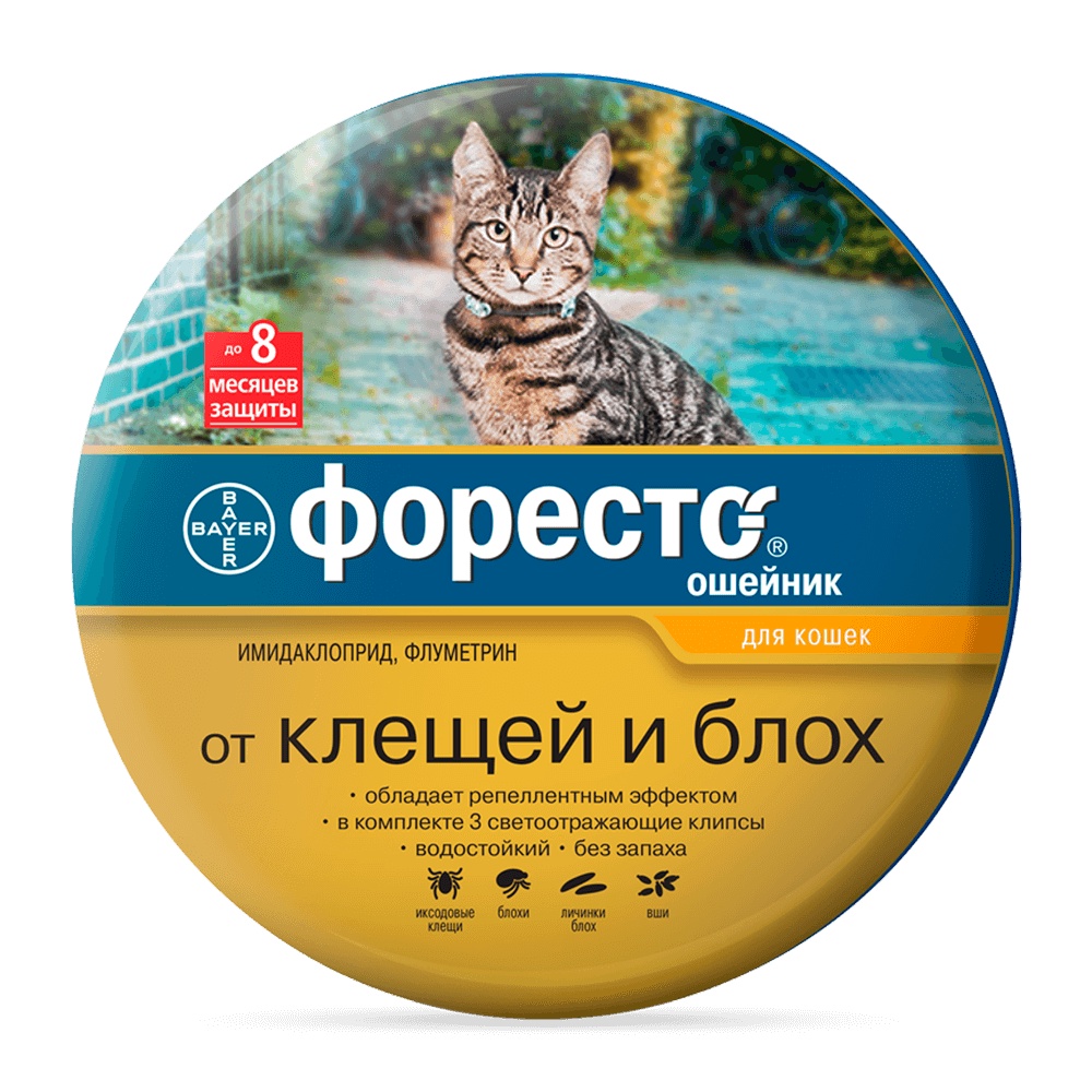 фото Bayer Форесто Ошейник для котят и кошек, от клещей и блох (38 см)