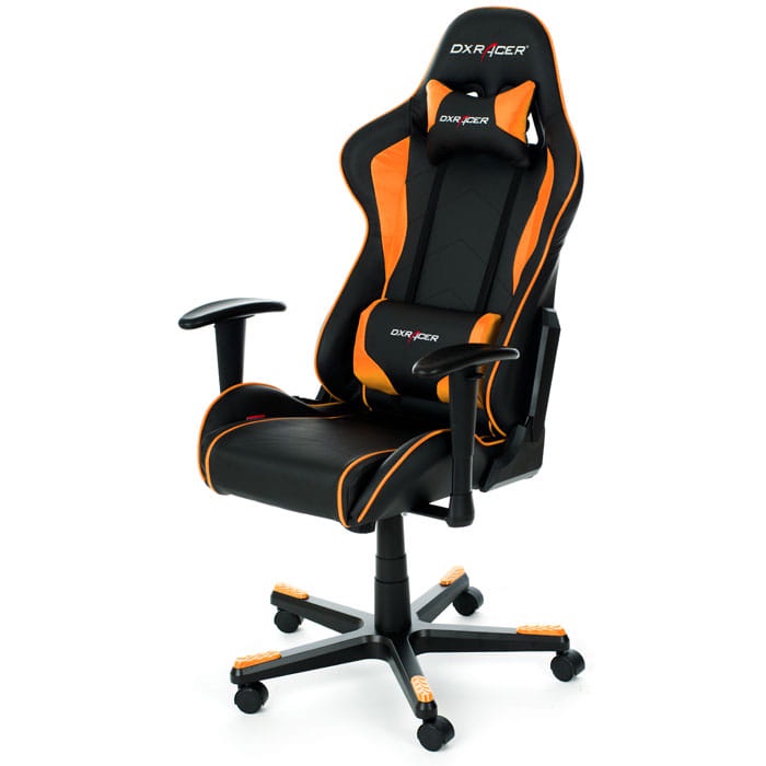 фото Игровое кресло DXRacer F-серия OH/FE08 (цвет обивки: оранжево/черный, цвет каркаса: черный)