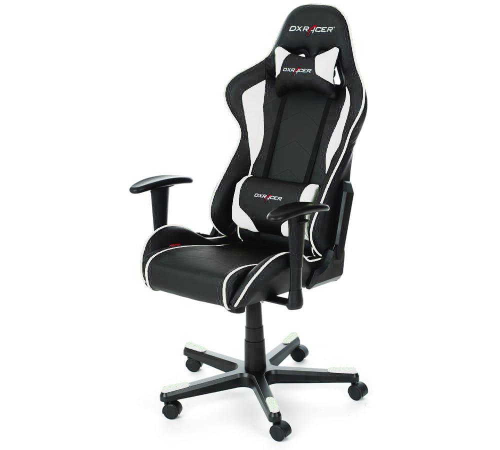 фото Игровое кресло DXRacer F-серия OH/FE08 (цвет обивки: черный/белый, цвет каркаса: черный)